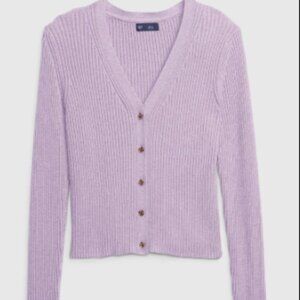 Gap 90s Ribbed Cardigan in Lilac Size XXL